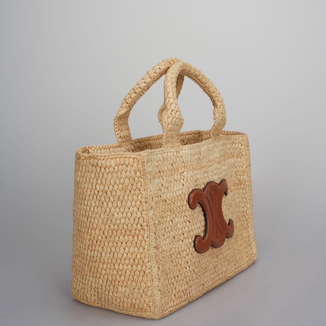 Celine Small Cabas Thais in Raffia and Calfskin