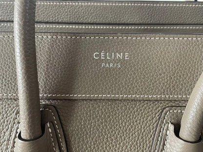 CELINE Micro 
Luggage leather handbag in Grey