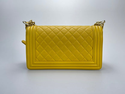 Chanel Leboy Medium in Lemon Yellow Bag with Gold Hardware