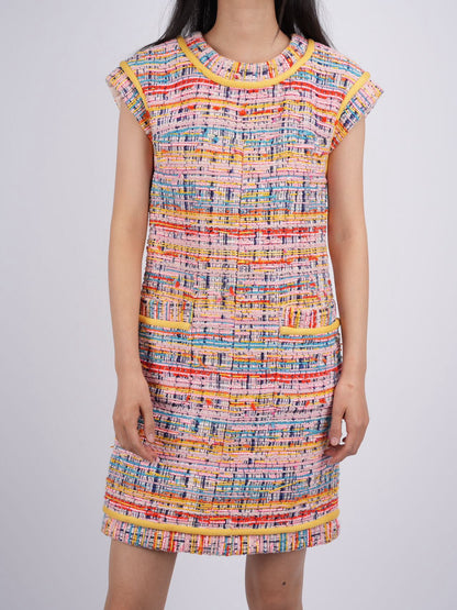 Chanel Multi-Color Tweed Dress FR 36