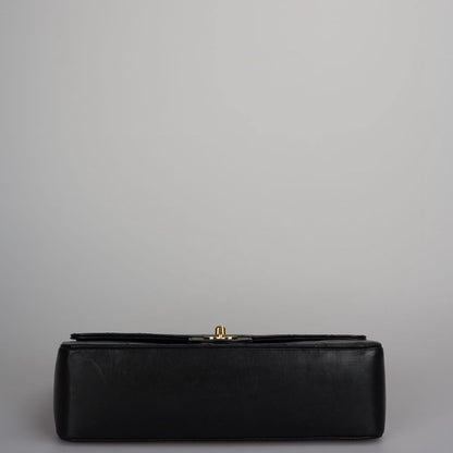 Chanel Vintage Black Lambskin Timeless Flap Bag Gold Hardware