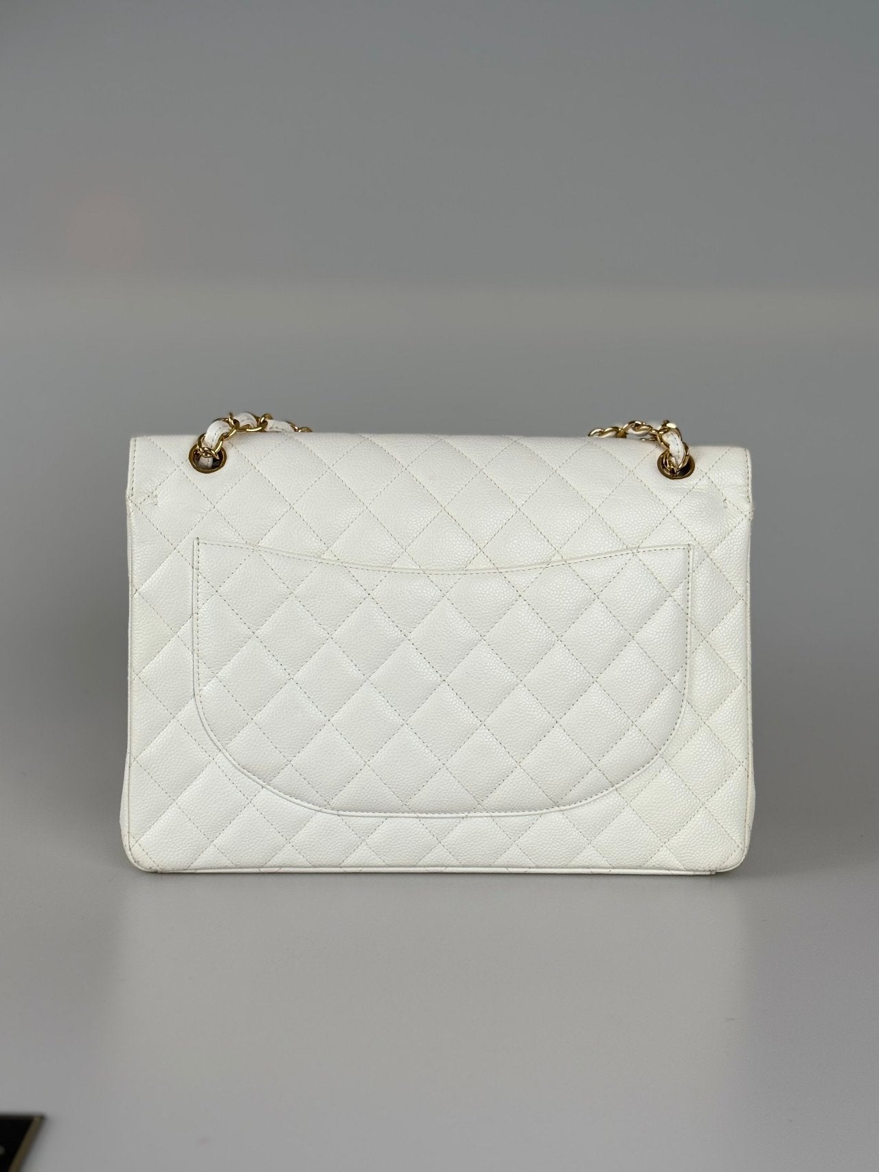 Chanel timeless flap Bag Caviar Leather Maxi size in white