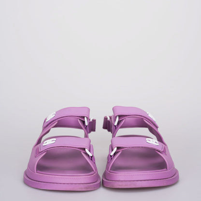 Chanel purple cc rubber Dad Sandals 36