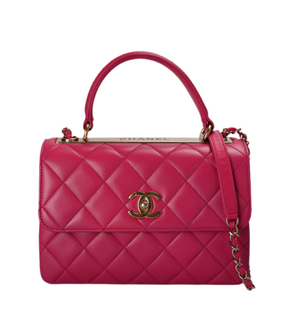 Chanel Trendy cc bag in hot pink with gold hardware in small size