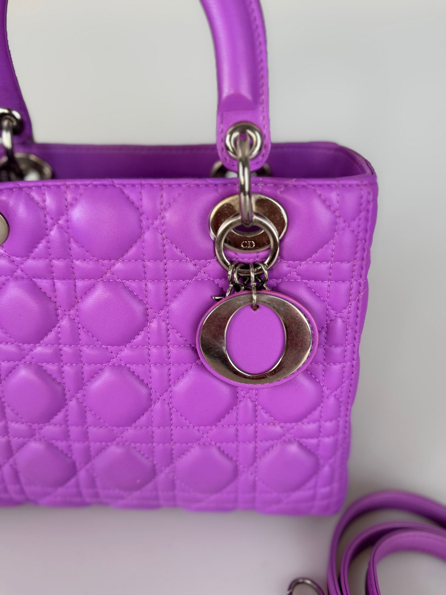 Dior Lady Dior Bag Bag Medium  purple Lambskin Leather with Silver Hardware