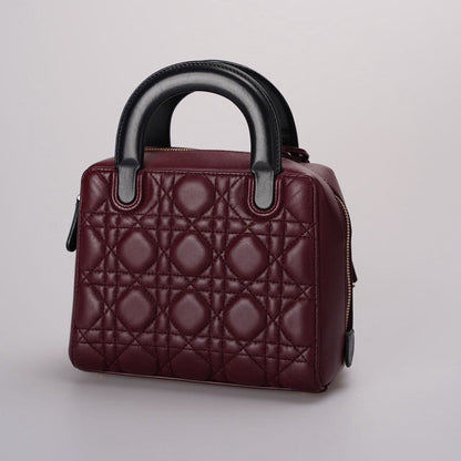 Christian Dior Lambskin Burgundy Cannage Lily Tote Bag