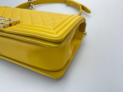 Chanel Leboy Medium in Lemon Yellow Bag with Gold Hardware