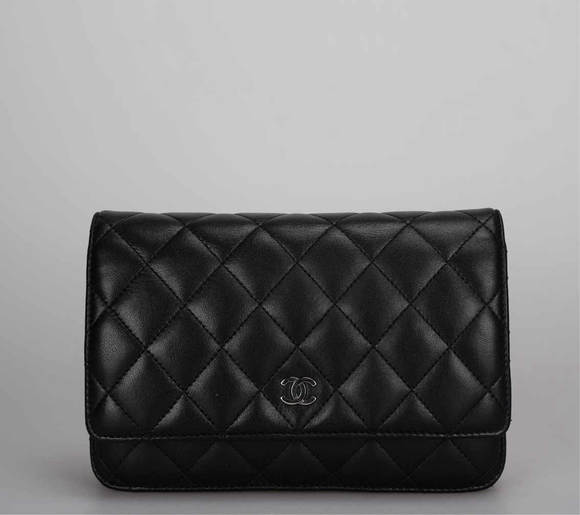 Chanel Black Classic WOC Lambskin Leather with Silver Hardware