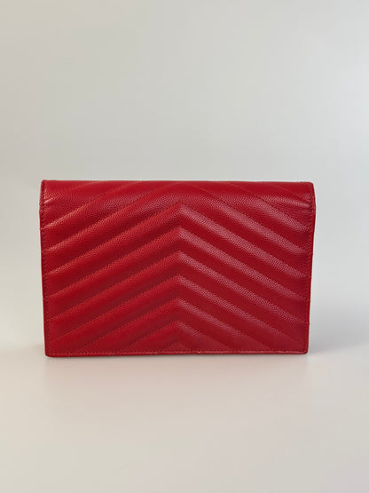 Saint Laurent Cassandre envelope Red Bag