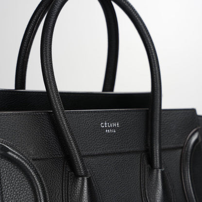 CELINE Micro Luggage leather handbag in Black