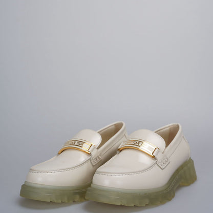 Christian Dior leather white loafers 36.5