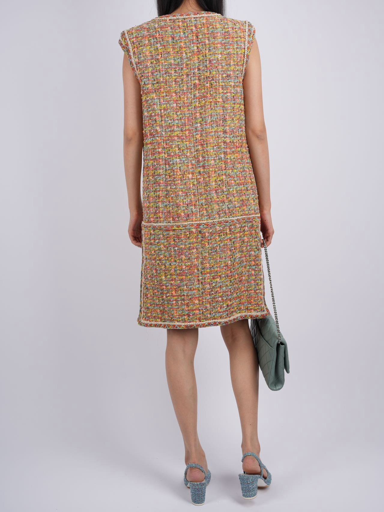 Chanel 14P Multicolour Tweed Runway Dress Size 38