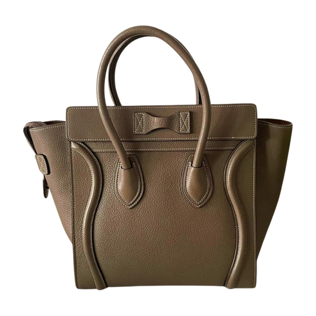 CELINE Micro 
Luggage leather handbag in Grey