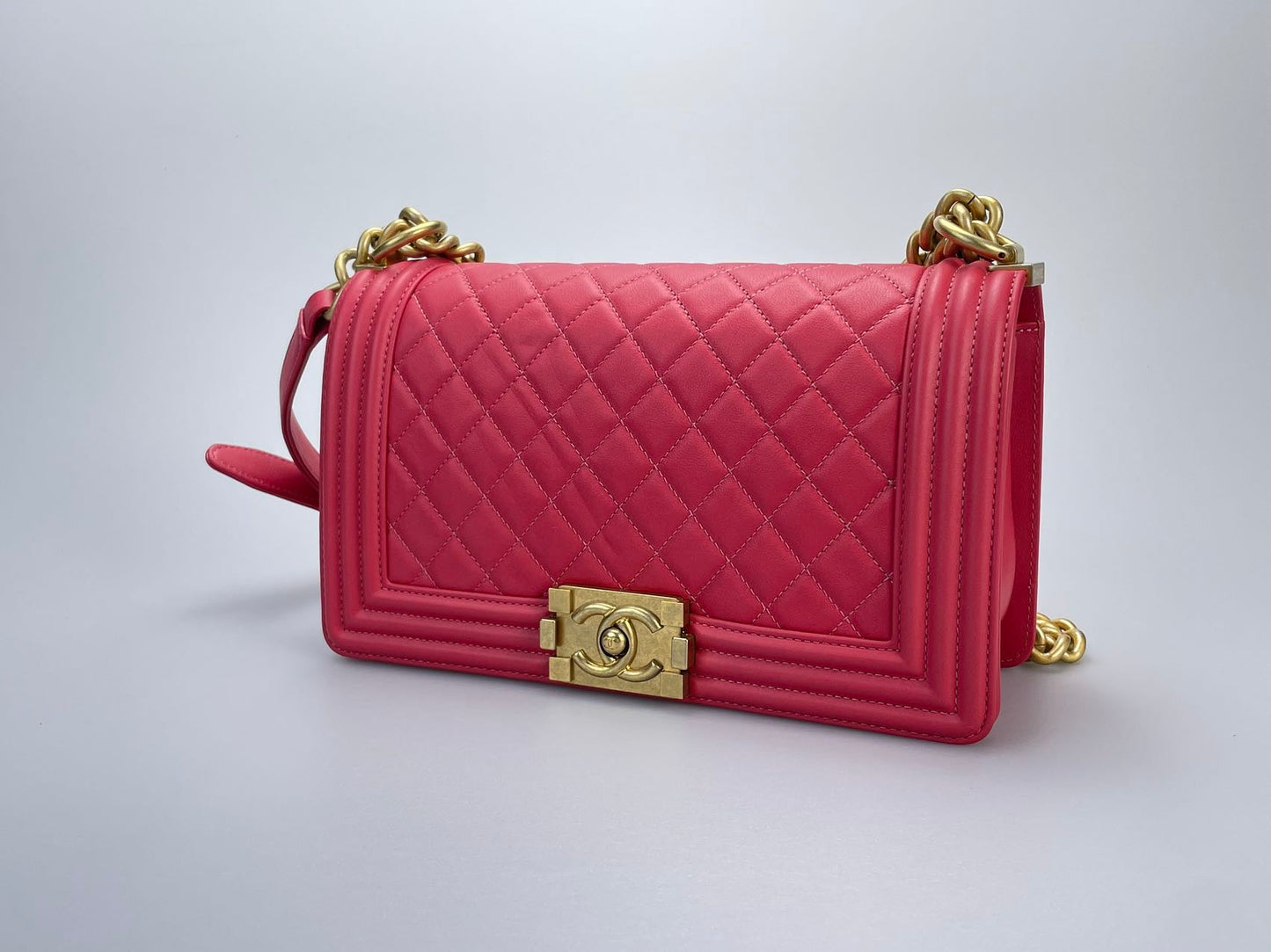 Chanel Medium Leboy Bag in Hot Pink with Gold Hardware