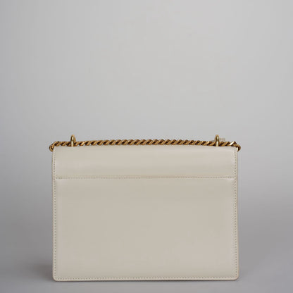 Saint Laurent Calfskin Medium Monogram Sunset in Blanc Vintage