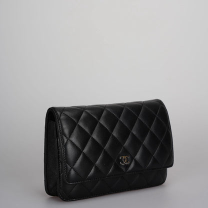 Chanel Black Classic WOC Lambskin Leather with Silver Hardware