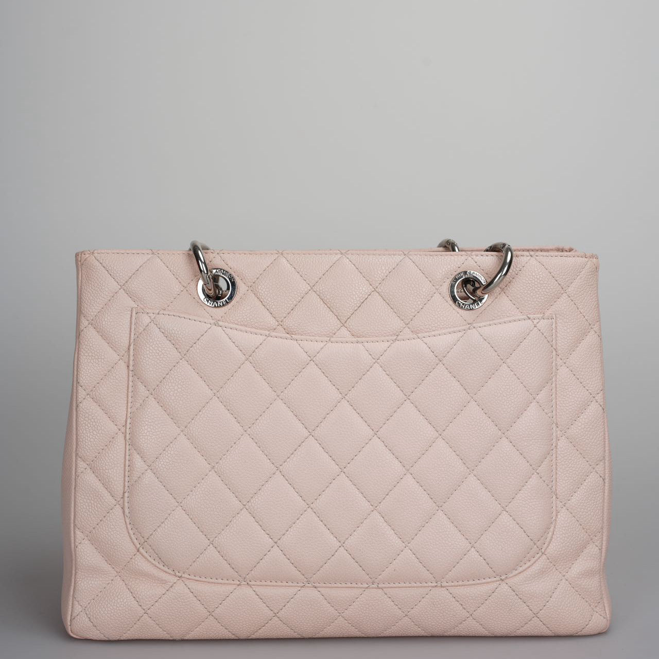 Chanel Grand Shopping Tote Light Pink GST Bag in Caviar Leather with Silver Hardware