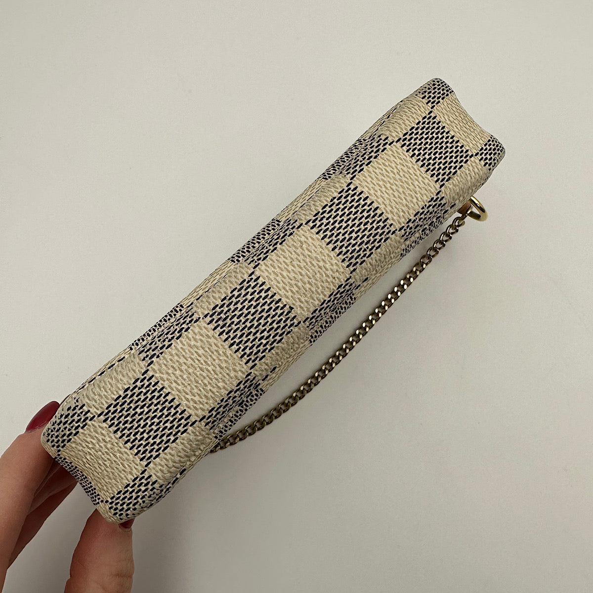 Pochette accessoires mini damier azur