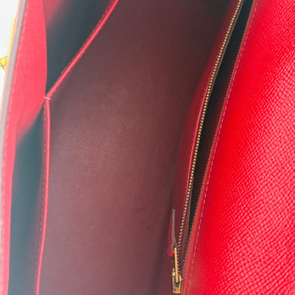 Hermes Kelly 32 Sellier Bag Rouge Casaque Epsom Leather Gold Hardware