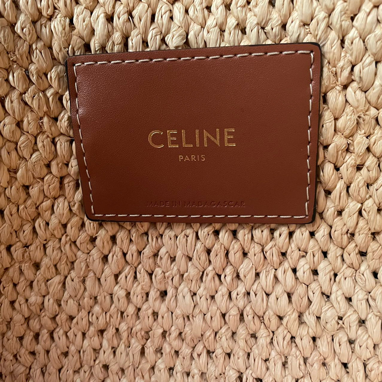 Celine Small Cabas Thais in Raffia and Calfskin