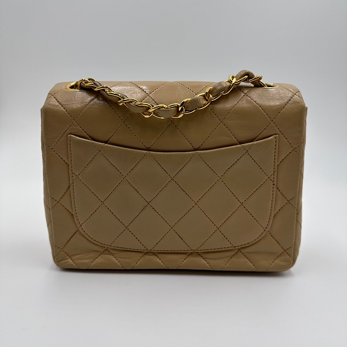 Mini square agneau beige