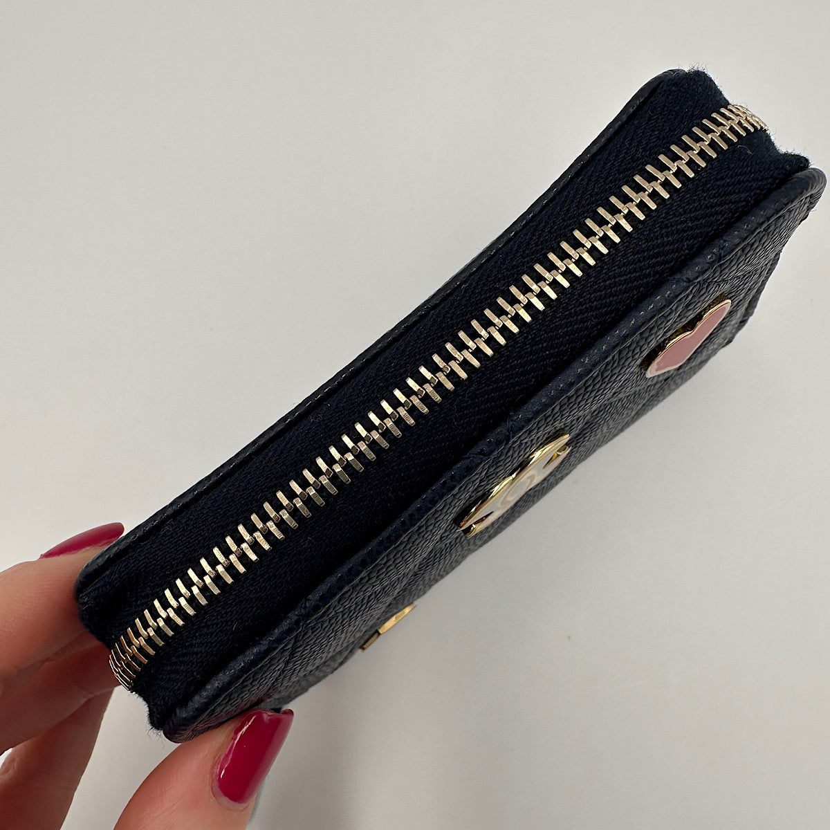 Porte-monnaie zippé classique caviar