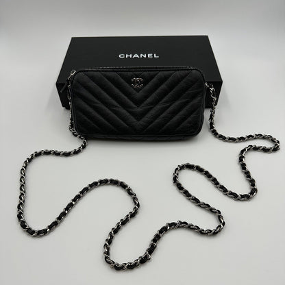 Mini Wallet on chain chevron caviar