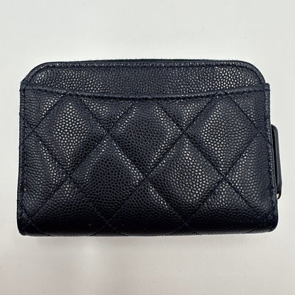 Porte-monnaie zippé caviar navy