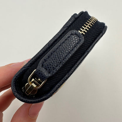 Porte-monnaie zippé caviar navy