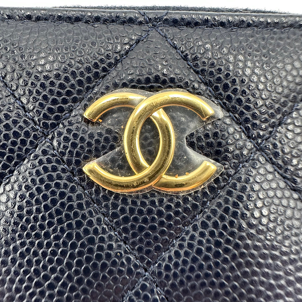 Porte-monnaie zippé caviar navy