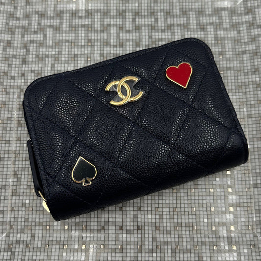 Porte-monnaie zippé caviar navy