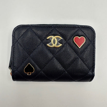 Porte-monnaie zippé caviar navy