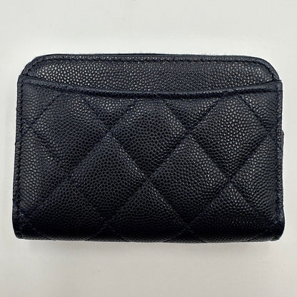 Porte-monnaie zippé caviar navy