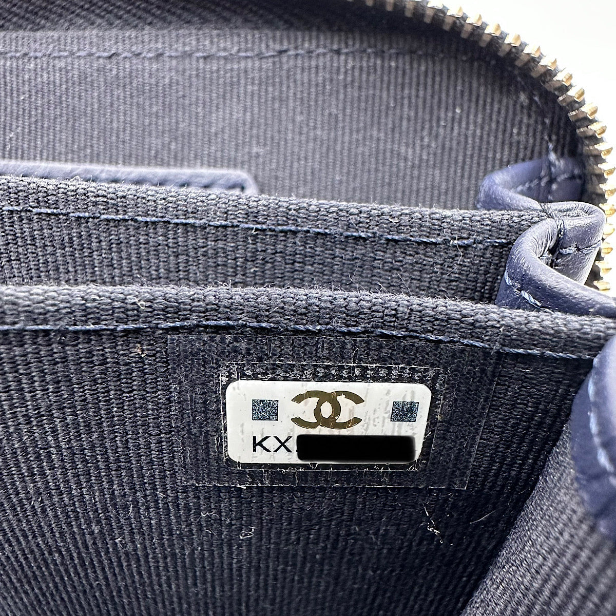 Porte-monnaie zippé caviar navy