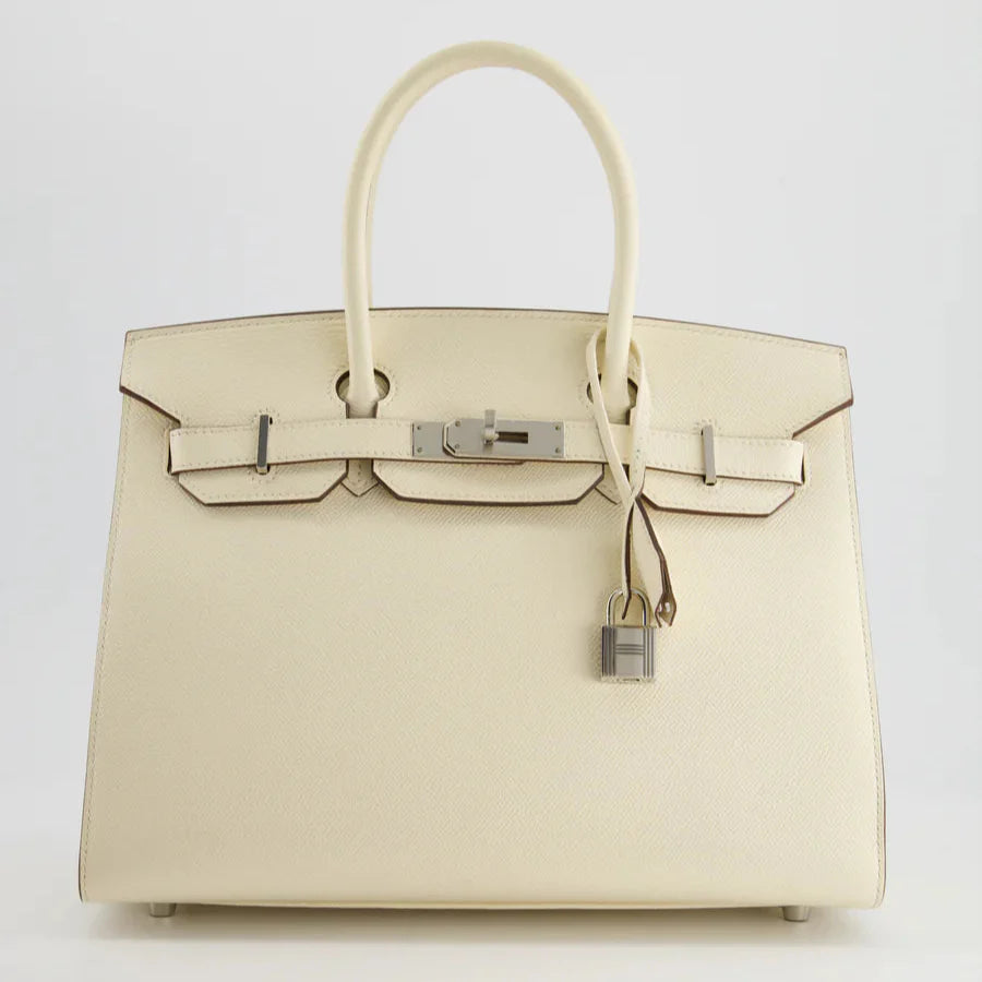 Hermès Birkin Bag 30 Sellier in Nata Epsom Leather with Palladium Hardware