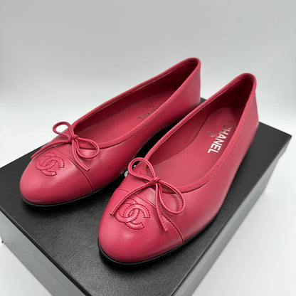 Ballerines classiques agneau rose